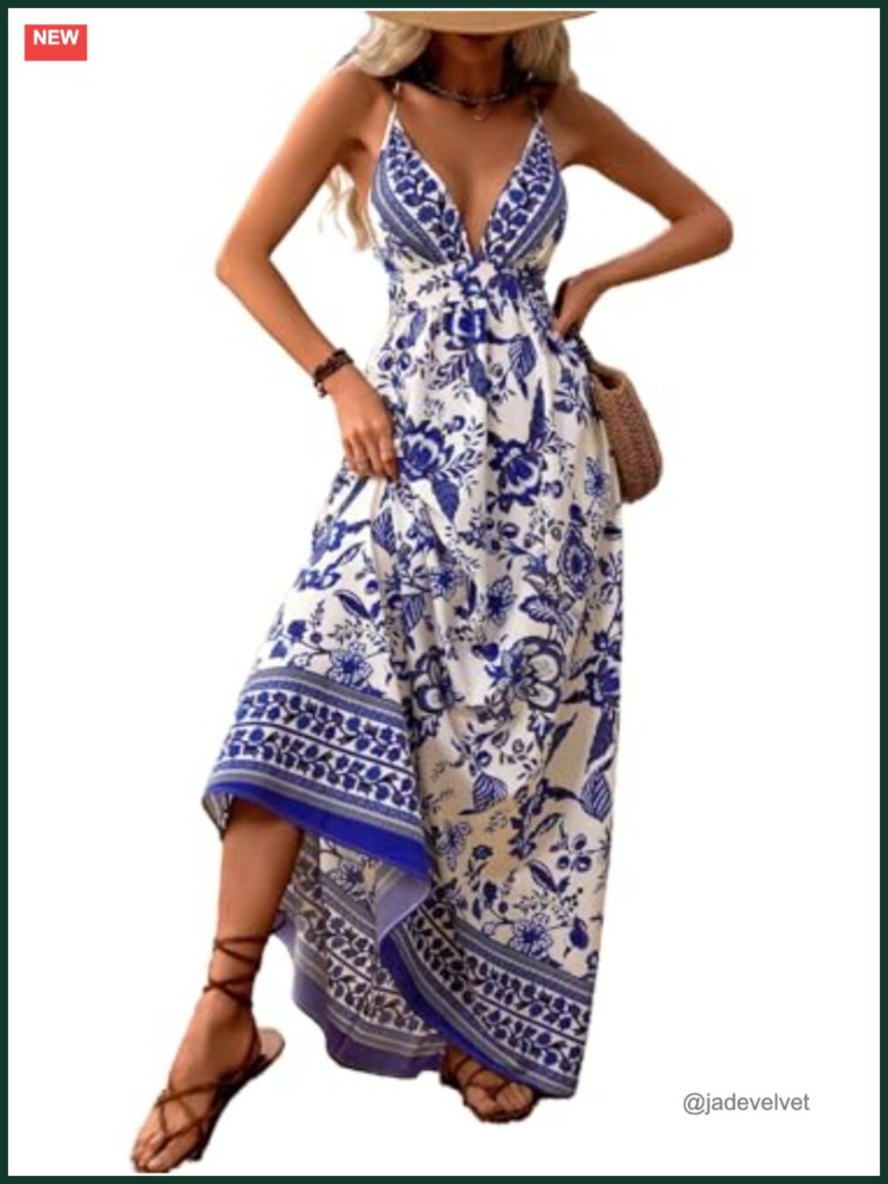 Spaghetti Strap Boho Maxi Dress Luau Outfits Backless Sundress Resort Wear